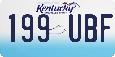 KY license plate 199UBF