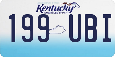KY license plate 199UBI
