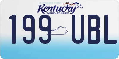 KY license plate 199UBL