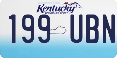 KY license plate 199UBN