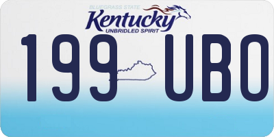 KY license plate 199UBO