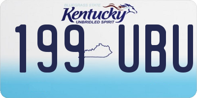 KY license plate 199UBU