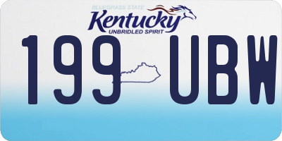 KY license plate 199UBW