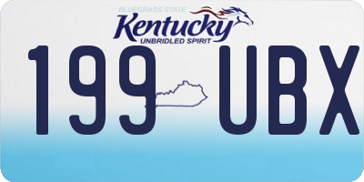 KY license plate 199UBX