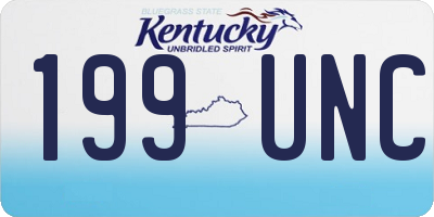KY license plate 199UNC