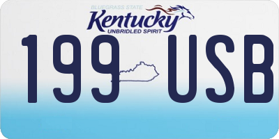 KY license plate 199USB
