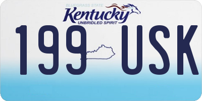 KY license plate 199USK