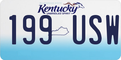 KY license plate 199USW