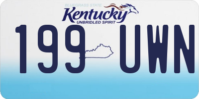 KY license plate 199UWN