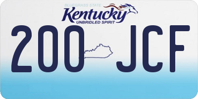 KY license plate 200JCF