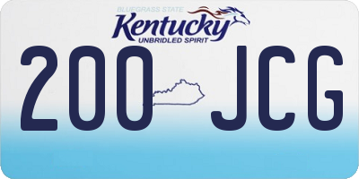 KY license plate 200JCG