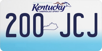 KY license plate 200JCJ