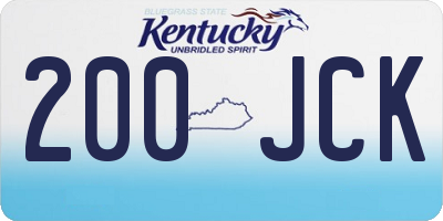 KY license plate 200JCK