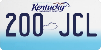 KY license plate 200JCL