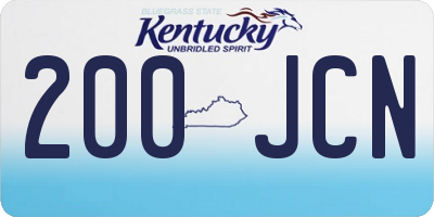 KY license plate 200JCN