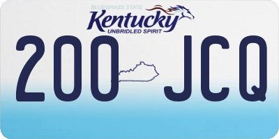 KY license plate 200JCQ