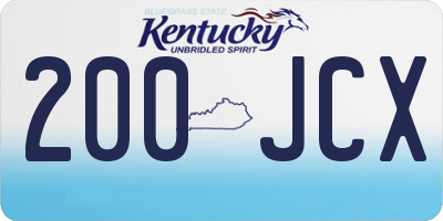 KY license plate 200JCX