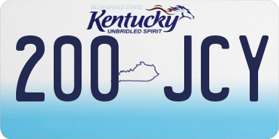 KY license plate 200JCY