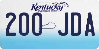KY license plate 200JDA