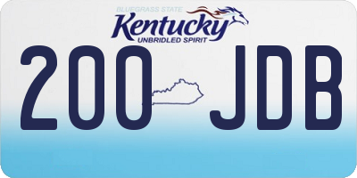 KY license plate 200JDB