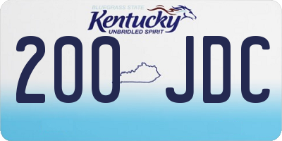 KY license plate 200JDC