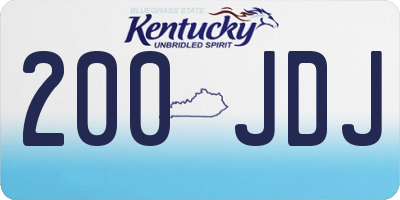 KY license plate 200JDJ