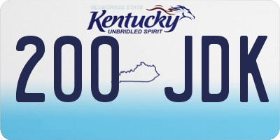 KY license plate 200JDK