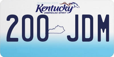 KY license plate 200JDM