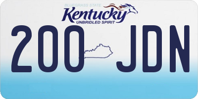 KY license plate 200JDN
