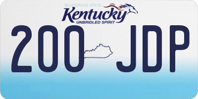 KY license plate 200JDP