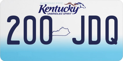 KY license plate 200JDQ