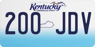 KY license plate 200JDV