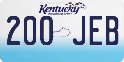 KY license plate 200JEB