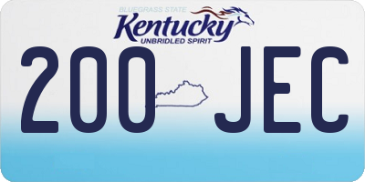 KY license plate 200JEC