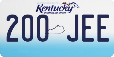 KY license plate 200JEE