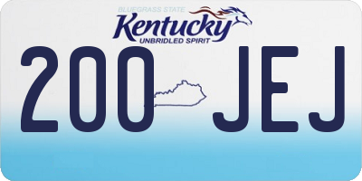 KY license plate 200JEJ