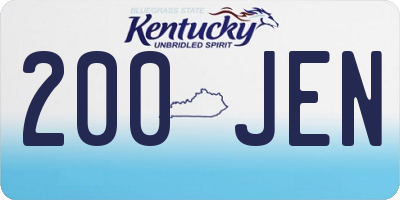 KY license plate 200JEN