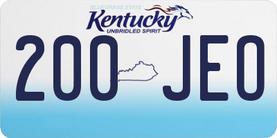 KY license plate 200JEO