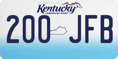 KY license plate 200JFB