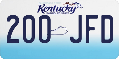 KY license plate 200JFD