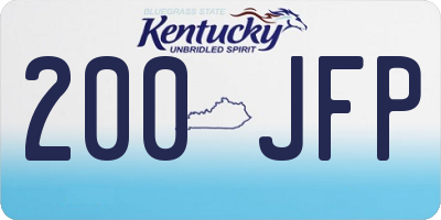 KY license plate 200JFP