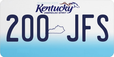 KY license plate 200JFS