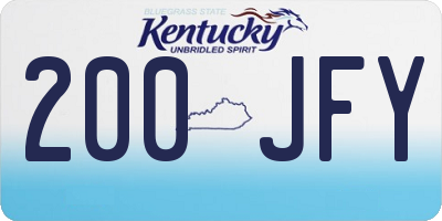 KY license plate 200JFY