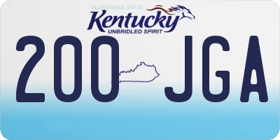 KY license plate 200JGA