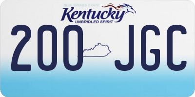 KY license plate 200JGC