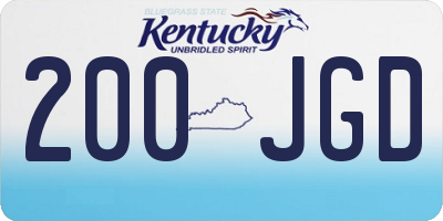 KY license plate 200JGD