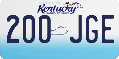 KY license plate 200JGE