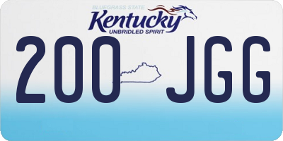 KY license plate 200JGG
