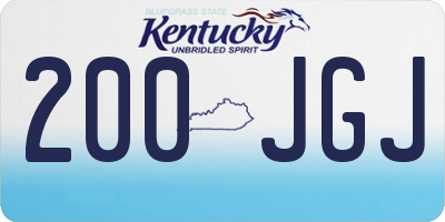 KY license plate 200JGJ