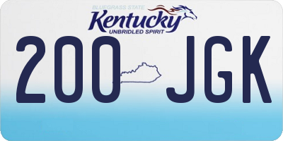 KY license plate 200JGK